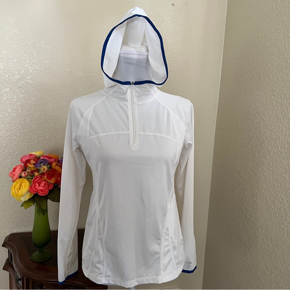 Champion 1/4 Zip Pullover Hooded Mesh Top